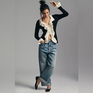 Anthropologie Ruffle Front Cardigan